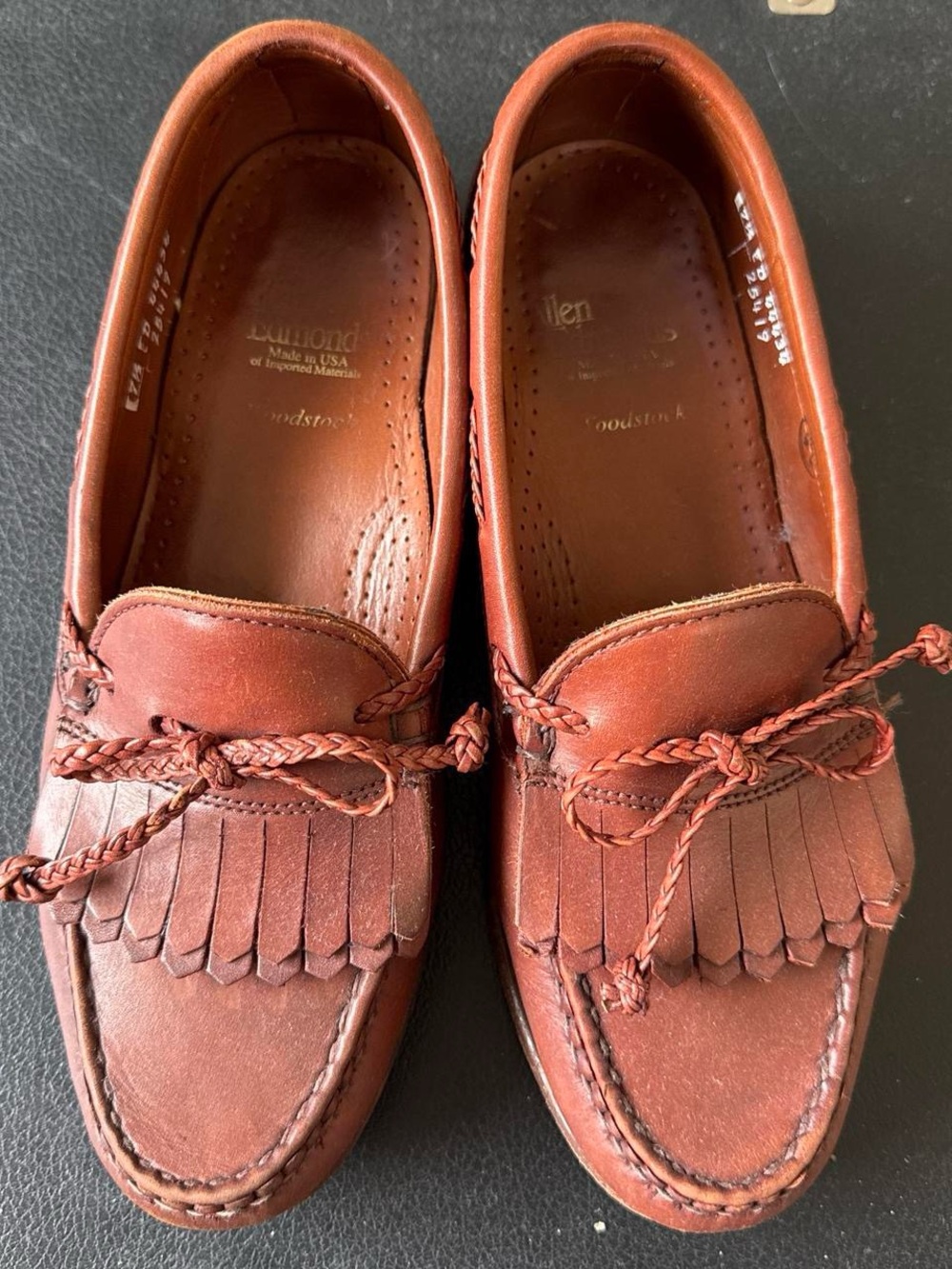 Vintage MiUSA Allen Edmonds Woodstock Saddle Brown Kiltie Loafers Men’s 7.5D